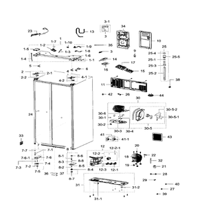 Cabinet Diagram and Parts List for RH29H9000SR AA-01 Samsung Refrigerator