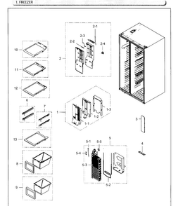 Freezer Diagram and Parts List for RH25H5611SG AA-0000 Samsung Refrigerator
