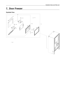 Freezer Door Parts Diagram and Parts List for RF23R6201SR AA-51 Samsung Refrigerator