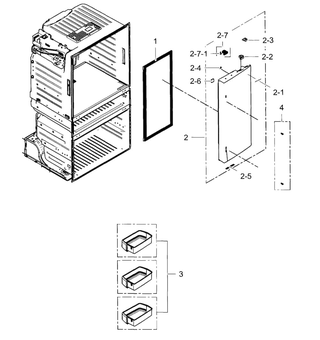Refrigerator Door R Diagram and Parts List for RF25HMEDBWW AA-0001 Samsung Refrigerator