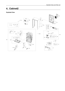 Cabinet 2 Diagram and Parts List for RF22R7351SR AA-00 Samsung Refrigerator