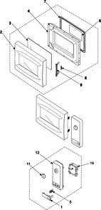 Control Panel/door Assembly Diagram and Parts List for WW600 XAA Samsung Microwave
