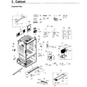 Cabinet Diagram and Parts List for RF263TEAEWW AA-04 Samsung Refrigerator