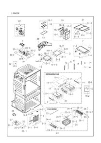 Refrigerator Parts Diagram and Parts List for RF25HMEDBSR AA-13 Samsung Refrigerator