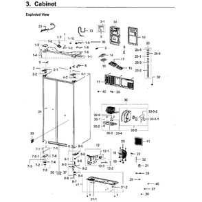 Cabinet Diagram and Parts List for RH22H9010SR AA-02 Samsung Refrigerator