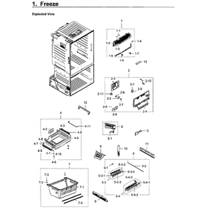 Freezer Diagram and Parts List for RF23HCEDBWW AA-10 Samsung Refrigerator