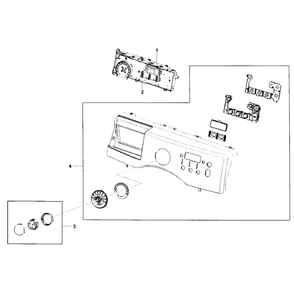 Control Panel Diagram and Parts List for WF231ANW XAA-01 Samsung Washer