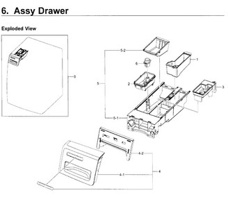 Drawer Diagram and Parts List for WF350ANP XAA-0004 Samsung Washer