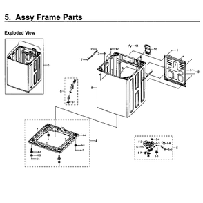 Cabinet Diagram and Parts List for WA50M7450AP A4-00 Samsung Washer