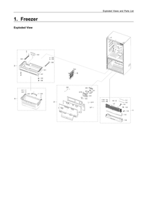 Freezer Parts Diagram and Parts List for RF23R6201SR AA-52 Samsung Refrigerator