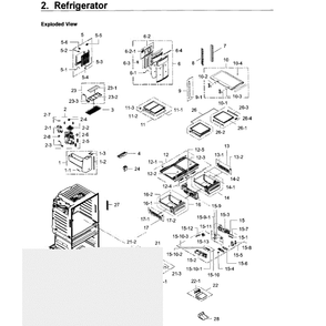Refrigerator Diagram and Parts List for RF28JBEDBSR AA-0003 Samsung Refrigerator