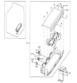 Heater Assy Diagram and Parts List for DV5451AEW XAA-0001 Samsung Dryer