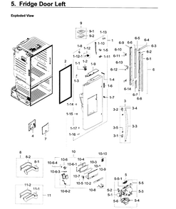 Fridge Door L Diagram and Parts List for RF28HDEDPBC AA-0007 Samsung Refrigerator