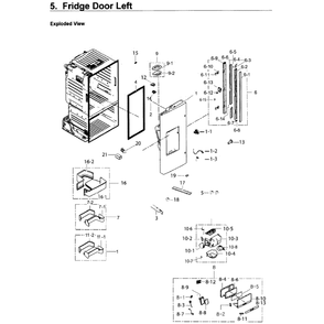 Fridge Door L Diagram and Parts List for RF26J7500BC AA-0002 Samsung Refrigerator