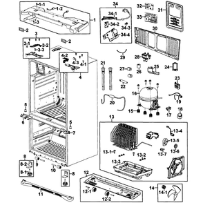 Part Location Diagram of DA41-00651T Samsung Main PCB Assembly