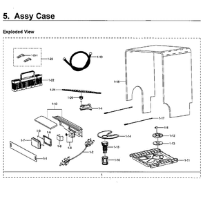 Case Diagram and Parts List for DW80M2020US AA-0000 Samsung Dishwasher