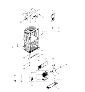 Cabinet Diagram and Parts List for RF4267HARS XAA-0004 Samsung Refrigerator