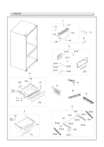 Freezer Parts Diagram and Parts List for RF28HDEDBSG AA-00 Samsung Refrigerator