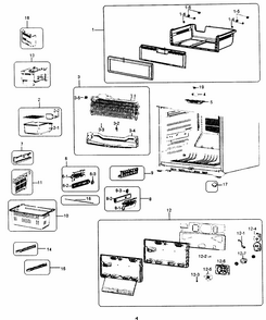 Freezer Diagram and Parts List for RF217ABWP XAA-0000 Samsung Refrigerator