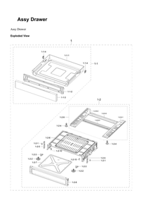 Drawer Assembly Diagram and Parts List for NX60A6311SG AA-01 Samsung Range