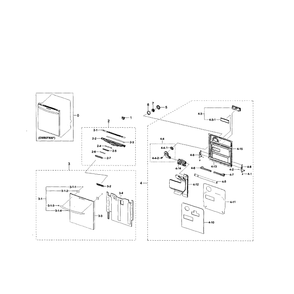 Door Diagram and Parts List for DW80F800UWS AA-01 Samsung Dishwasher