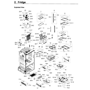 Fridge Diagram and Parts List for RF28HDEDPBC AA-08 Samsung Refrigerator