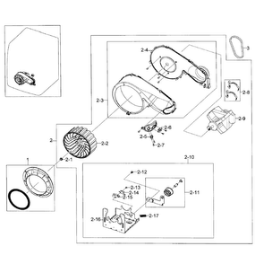 Motor Assy Diagram and Parts List for DV448AGP XAA-0001 Samsung Dryer