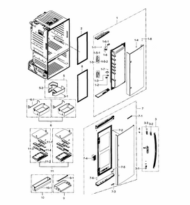 Refrigerator Door R Diagram and Parts List for RF28HDEDBSR AA-0005 Samsung Refrigerator