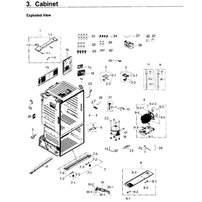 Cabinet Diagram and Parts List for RF263TEAEWW AA-02 Samsung Refrigerator