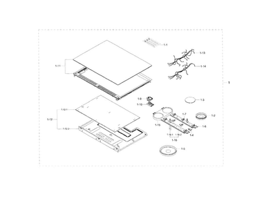 Part Location Diagram of DG94-00891A Samsung Cooktop assembly
