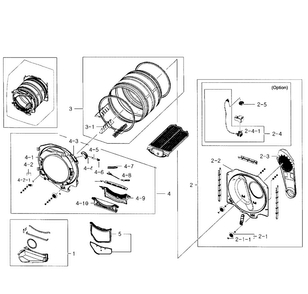 Drum Diagram and Parts List for DV331AER XAA-0000 Samsung Dryer