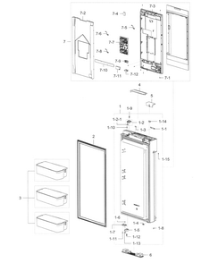 Fridge Door R Diagram and Parts List for RF22K9581SR AA-0000 Samsung Refrigerator