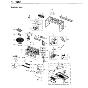 Cabinet Diagram and Parts List for ME21H706MQS AA-03 Samsung Microwave Oven Combo