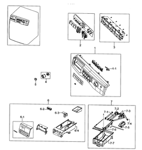 Control Panel Diagram and Parts List for WF317AAW XAA-0000 Samsung Washer