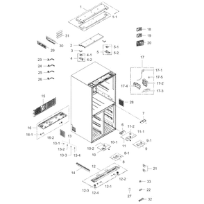 Cabinet Diagram and Parts List for RF24J9960S4 AA-02 Samsung Refrigerator