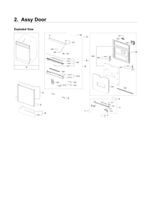 Door Assembly Diagram and Parts List for DW80R7060UG AA-00 Samsung Dishwasher
