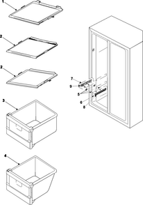 Freezer Shelves Diagram and Parts List for RS2666SL XAA Samsung Refrigerator