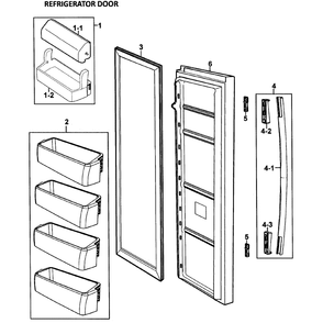 Right Door Diagram and Parts List for RS264ABWP XAA-0000 Samsung Refrigerator