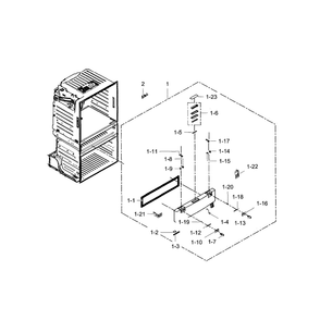 Door-Flexzone Diagram and Parts List for RF28HMEDBSR AA-01 Samsung Refrigerator