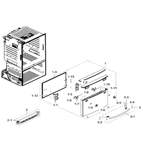 Freezer Door Diagram and Parts List for RF23HTEDBSR AA-04 Samsung Refrigerator