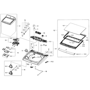 Cover Top Diagram and Parts List for WA56H9000AW A2-01 Samsung Washer
