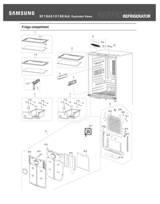 Fridge Compartment Diagram and Parts List for RF18A5101SR AA-00 Samsung Refrigerator