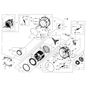Tub And Drum Diagram and Parts List for WF433BTGJWR A2-0000 Samsung Washer