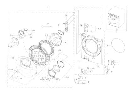 Part Location Diagram of DC97-19493A Samsung Filter Case Assembly