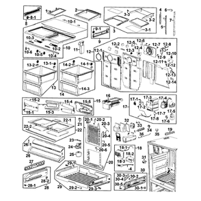 Refrigerator Diagram and Parts List for RF267AEPN XAA-0000 Samsung Refrigerator