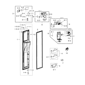 Freezer Door Diagram and Parts List for RH22H9010SR AA-0000 Samsung Refrigerator
