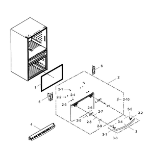 Freezer Door Diagram and Parts List for RF28JBEDBSG AA-04 Samsung Refrigerator