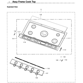 Frame Diagram and Parts List for NA36K6550TG AA-0000 Samsung Cooktop