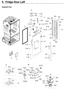 Fridge Door L Diagram and Parts List for RF28HDEDPBC AA-0008 Samsung Refrigerator
