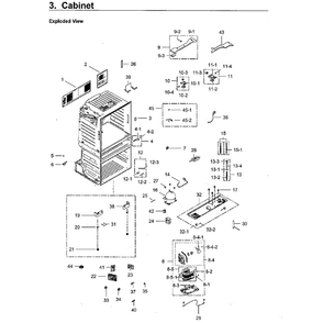 Cabinet Diagram and Parts List for RF28HMEDBWW AA-12 Samsung Refrigerator